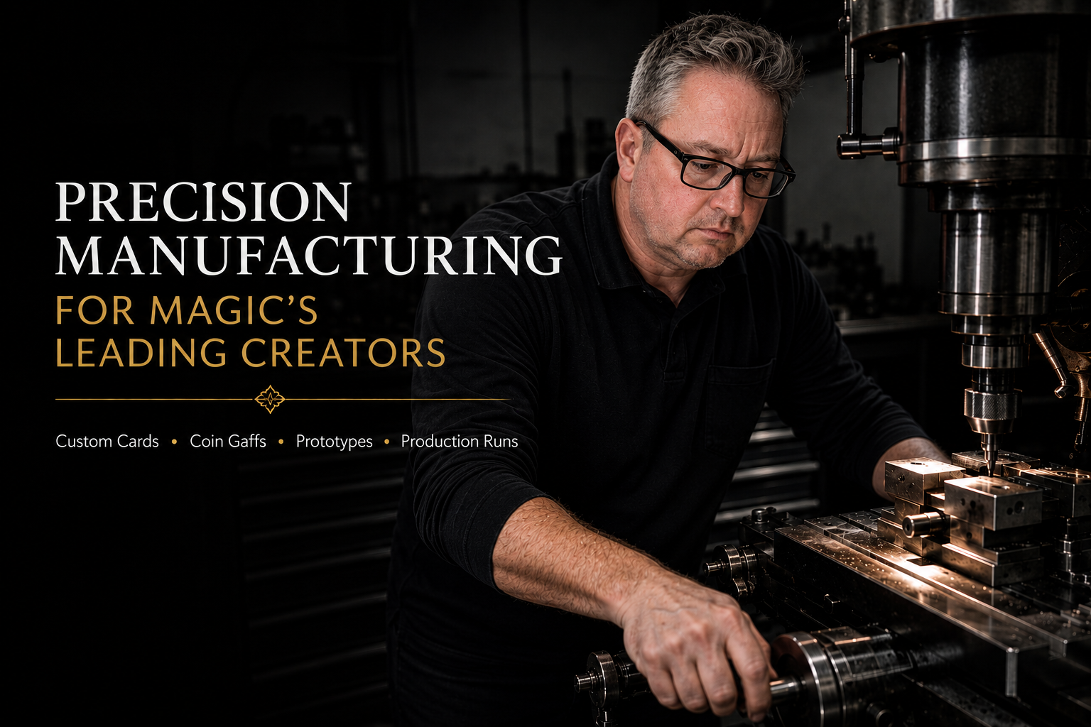 Precision magic manufacturing workshop at Fox Magic MFG