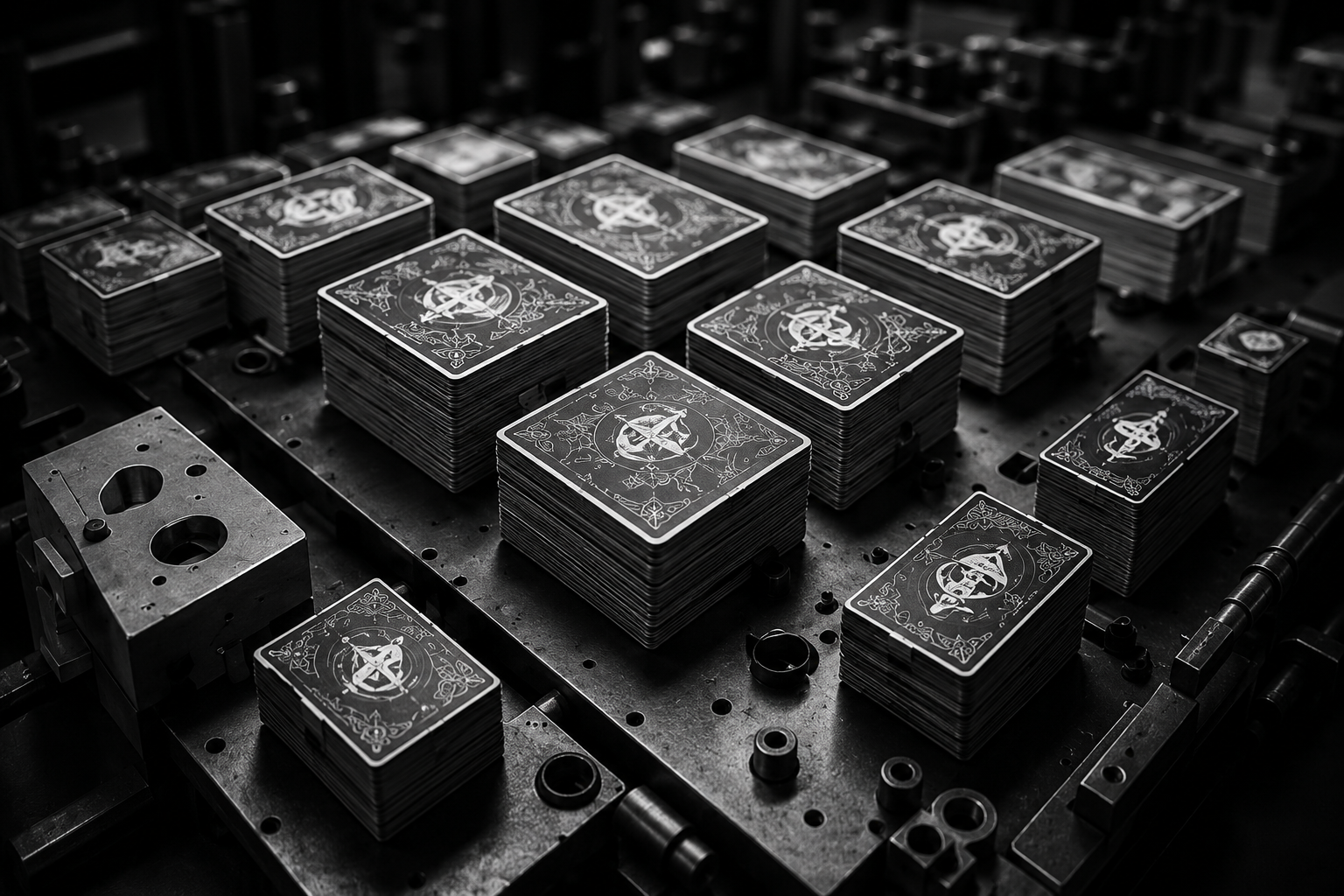 playing card production run different sized playing cards